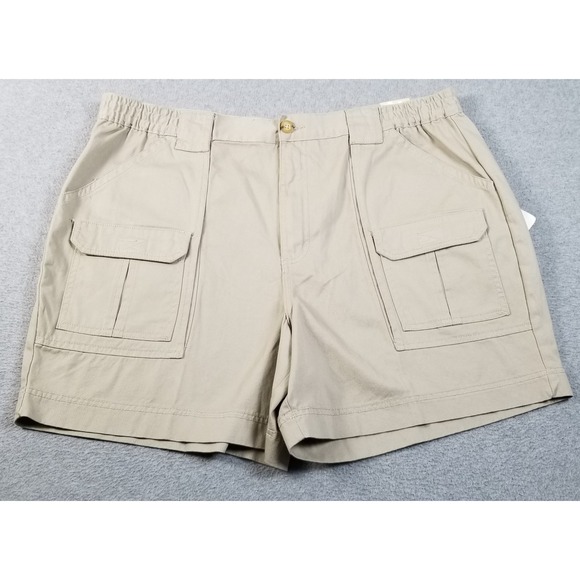 Outdoor Life Other - Outdoor‎ Life Cargo Shorts Mens 40 Khaki Tan Cotton Elastic Waist Casual Utility